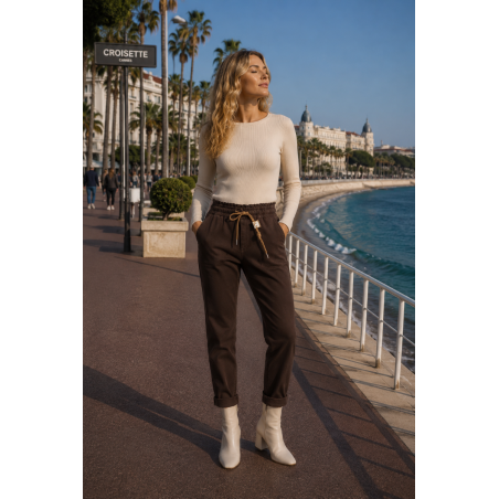 Pantalon ample beige Nina Carter - Matière noble 29,90€