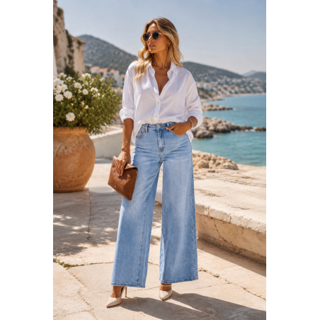 Jean Wide Leg Femme Taille Haute – Nina Carter | Matière Noble