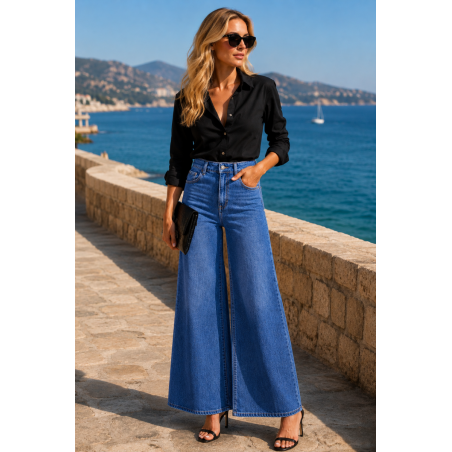 Jean Wide Leg Femme Taille Haute – Nina Carter | Matière Noble