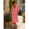 Robe Capri petit col 100% lin Vegan, divers coloris - Matière noble