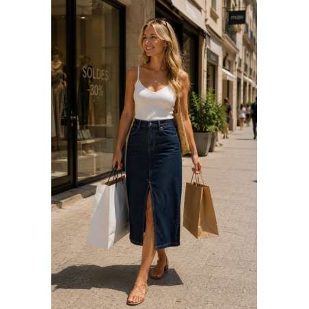 Jupe Denim longue Nina Carter  - Matière noble 29,90€