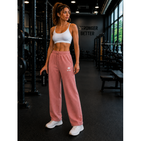 Bas de  jogging femme rose uni large LEE COOPER  - Matière noble 19,90€