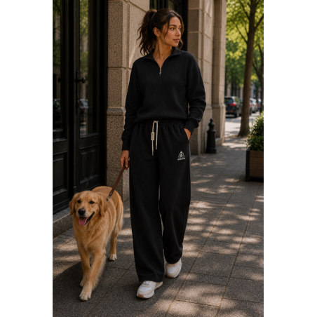 Pantalon jogging velours Wide Leg noir - Matière noble 23.90€