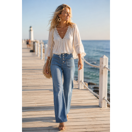 JEAN FLARE BOUTONS STRECH...
