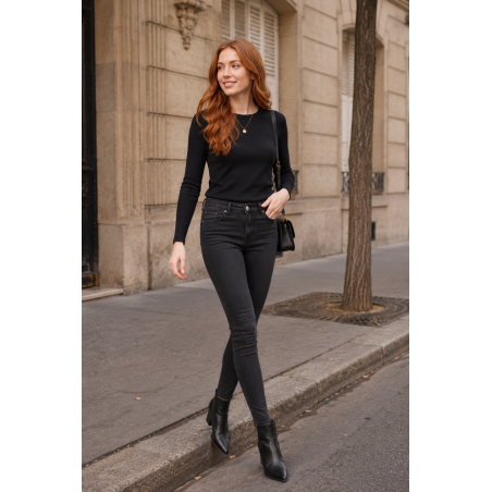 Jean skinny stretch noir femme  - Matière noble 29,90€