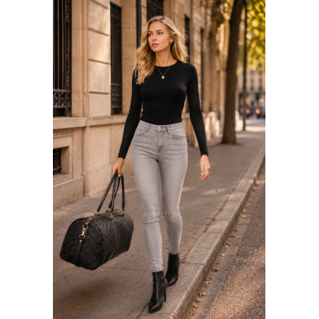 Pantalon stretch Push up gris Nina Carter - Matière noble 29,90€