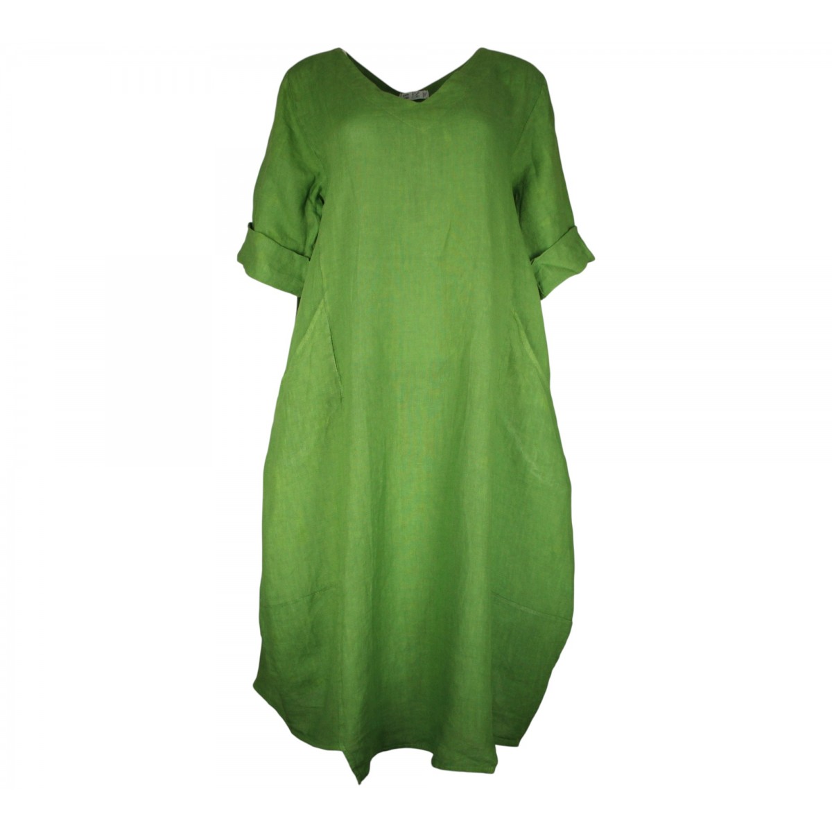 Robe 100% lin vert prairie - Matière noble