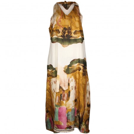 Robe Aquarelle 100 % lin naturel - Matière noble