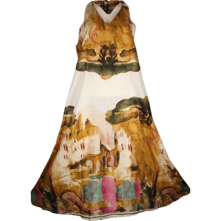 Robe Aquarelle 100 % lin naturel - Matière noble