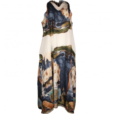 Robe Aquarelle 100 % lin naturel - Matière noble