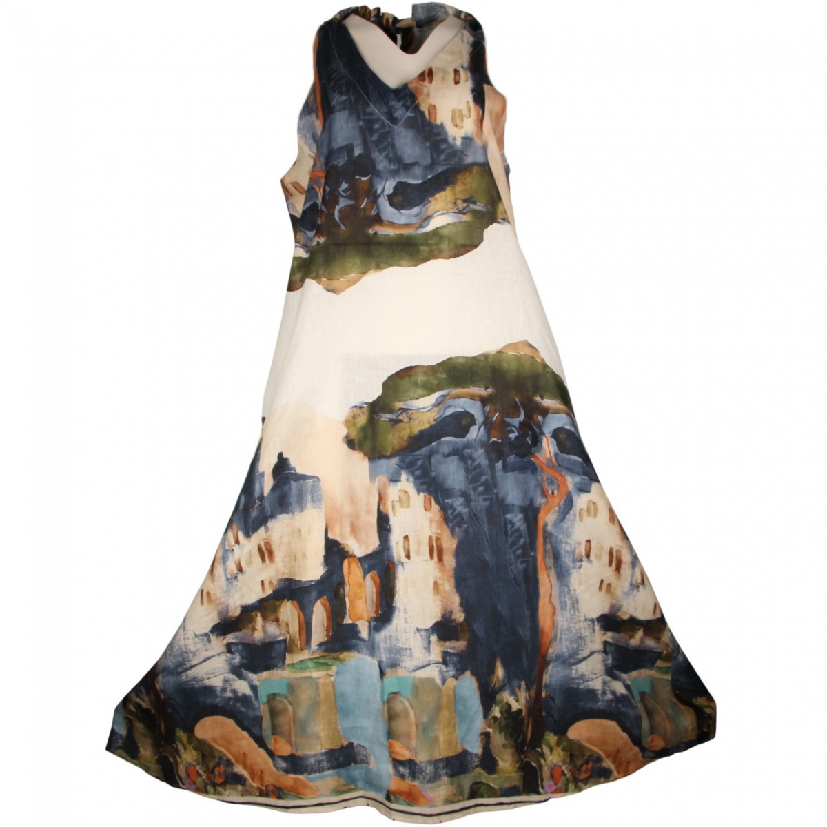 Robe Aquarelle 100 % lin naturel - Matière noble