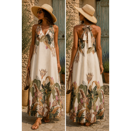 ROBE EDEN 100% LIN KAKI