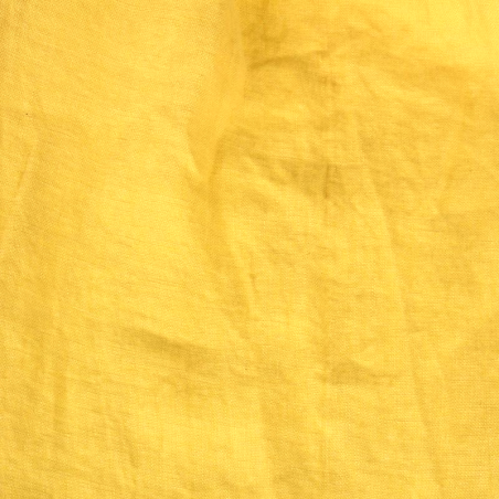 Haut en lin jaune femme 100 % lin – Col V - Matière Noble