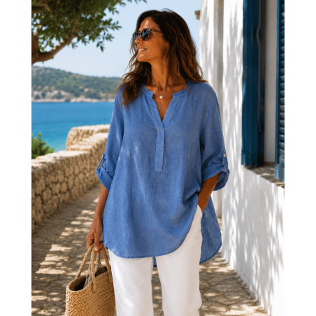 Tunique100% Lin naturel Vegan,  divers coloris - Matière noble