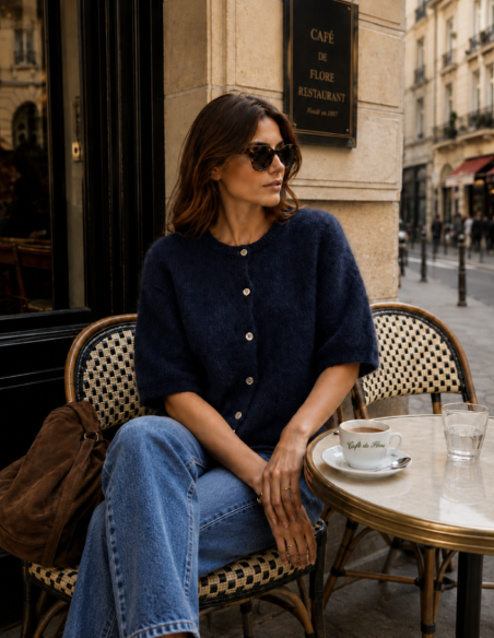 Gilet Roma Femme, Mohair 60%, divers coloris - Matière noble