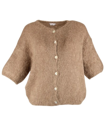 Gilet Roma Femme Manches Courtes Mohair 60% - Matière noble