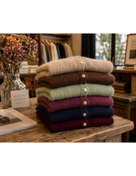 Gilet Roma Femme, Mohair 60%, divers coloris - Matière noble