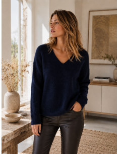 Pull Femme Col V Kid Mohair & Laine | Matière Noble
