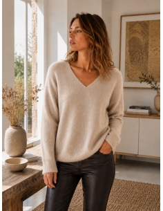 Pull Femme Col V Kid Mohair & Laine | Matière Noble