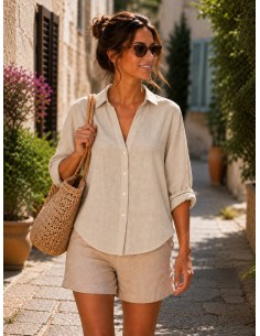Chemise femme , divers coloris,100% Lin naturel, Vegan - Matière noble