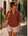 Chemise femme , divers coloris,100% Lin naturel, Vegan - Matière noble