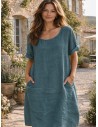 Robe 100% lin Vegan taupe- Matière noble