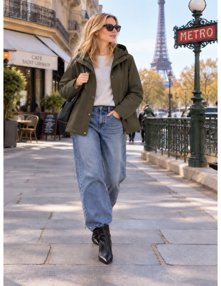 Parka Femme Courte Déperlante Louise | Matière Noble