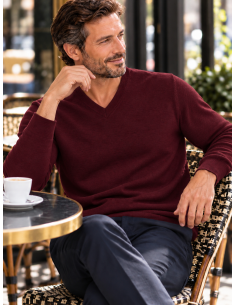 Pull Homme Col V Laine et Cachemire | Matière Noble