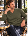 Pull Homme Col V Laine et Cachemire | Matière Noble