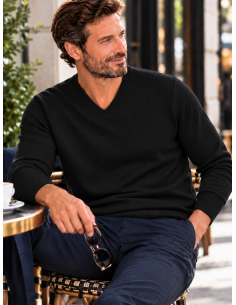Pull Homme Col V Laine et Cachemire | Matière Noble