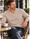 Pull Homme Col V Laine et Cachemire | Matière Noble