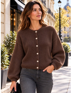Gilet manches longues kid mohair, divers coloris- Matière noble