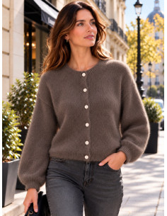Gilet manches longues kid mohair, divers coloris- Matière noble