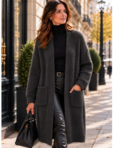 Gilet long en mohair femme Bellerina  - Matière noble