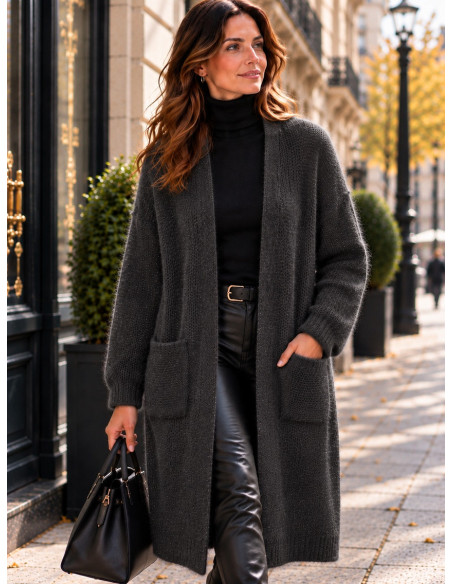 Gilet long en mohair femme Bellerina  - Matière noble