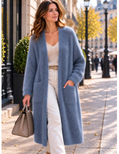 Gilet long en mohair femme Bellerina  - Matière noble