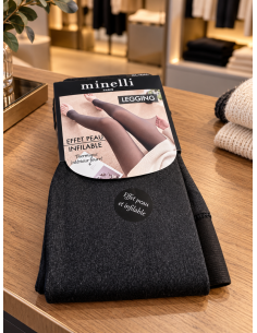 Legging thermique noir effet peau fourré Minelli - Matière Noble 2
