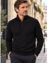 Pull Homme Col zippé Laine et Cachemire | Matière Noble