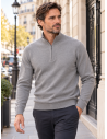 Pull Homme Col zippé Laine/Cachemire, divers coloris | Matière Noble
