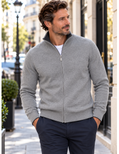 Gilet homme Cachemire et laine gris - Matière noble 39.90€
