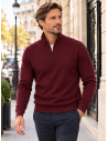 Pull Homme Col zippé Laine/Cachemire, divers coloris | Matière Noble