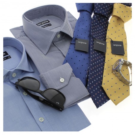 Cravate CAFE COTON Bleu Roy ESSEX 3 - 100% Soie