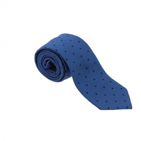 Cravate CAFE COTON Bleu Roy ESSEX 3 - 100% Soie