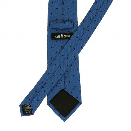 Cravate CAFE COTON Bleu Roy ESSEX 3 - 100% Soie