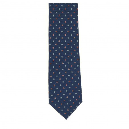 CRAVATE CAFE COTON BLEUE PETITS MOTIFS KINGSTON 2