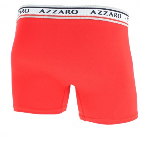 caleçon homme pas cher Boxers AZZARO Coton stretch, noir, blanc, gris, rouge ou marine,  ceinture élastique matiere-noble