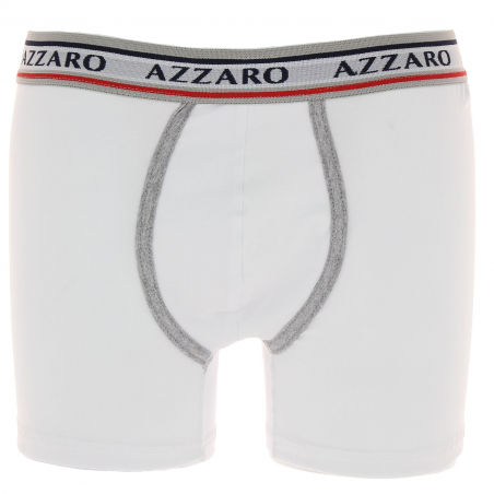 caleçon homme pas cher Boxers AZZARO Coton stretch, noir, blanc, gris, rouge ou marine,  ceinture élastique matiere-noble