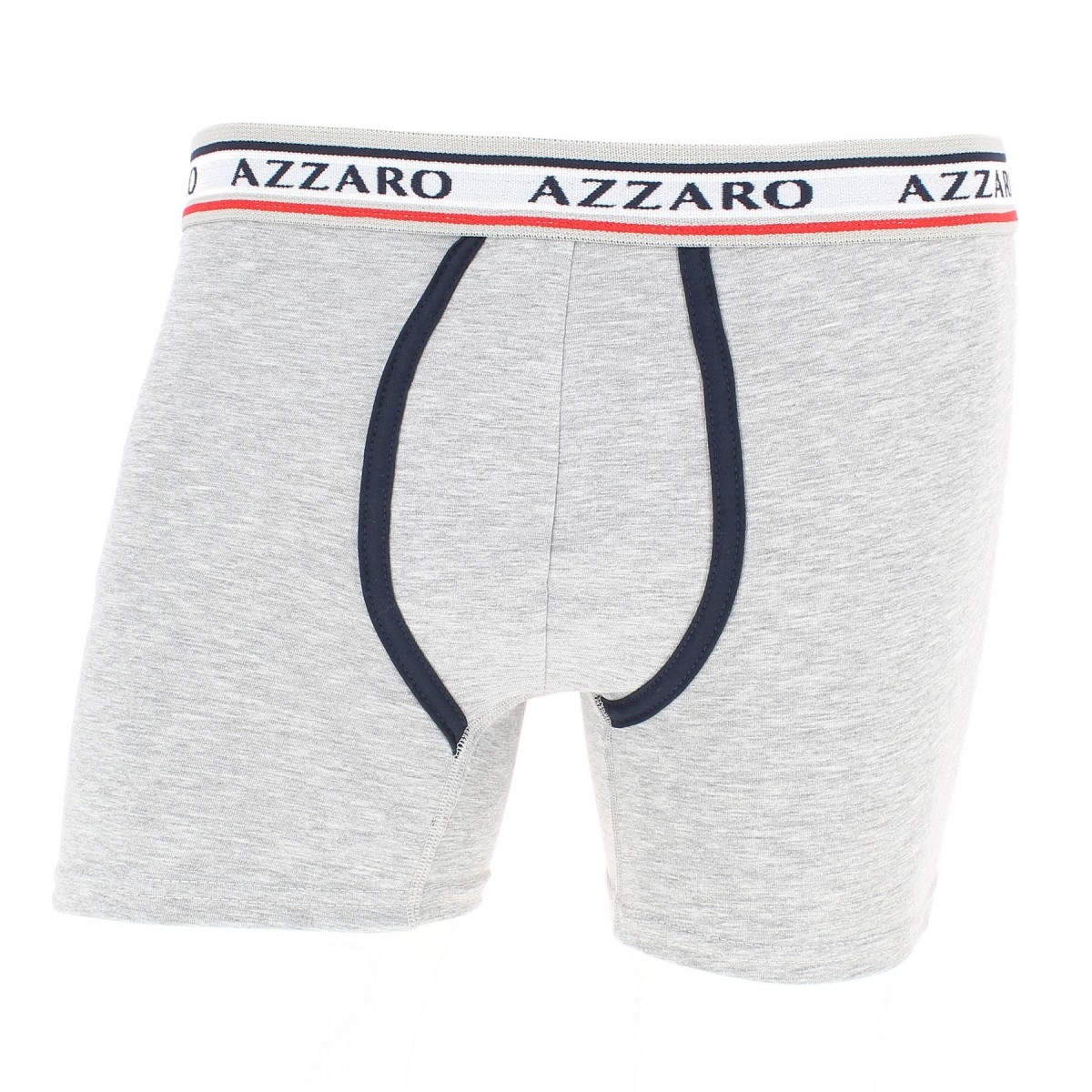 caleçon homme pas cher Boxers AZZARO Coton stretch, noir, blanc, gris, rouge ou marine,  ceinture élastique matiere-noble