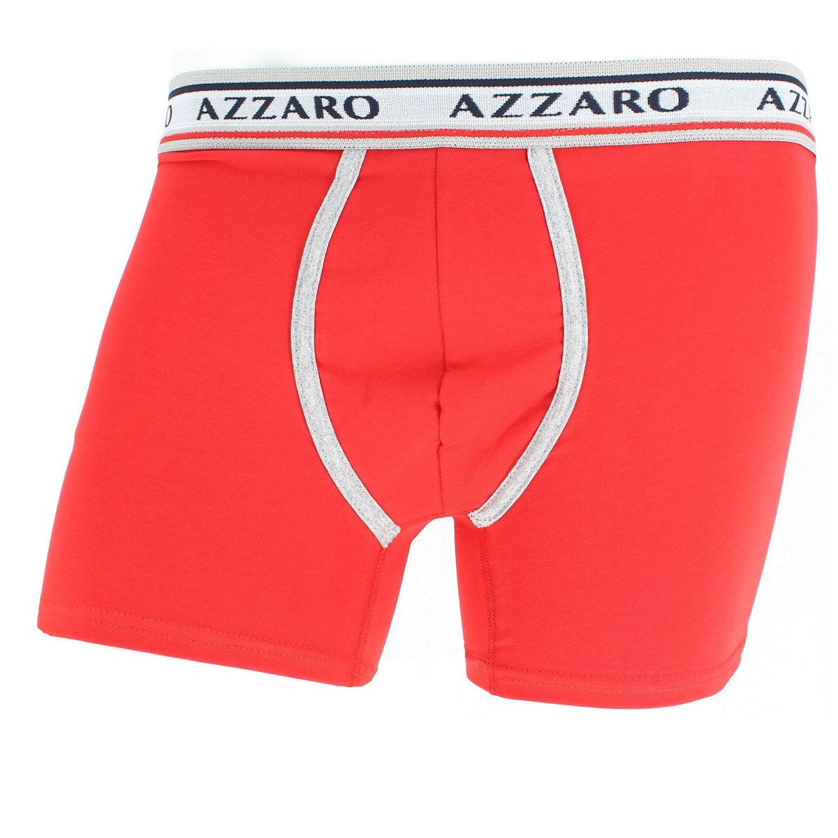 caleçon homme pas cher Boxers AZZARO Coton stretch, noir, blanc, gris, rouge ou marine,  ceinture élastique matiere-noble