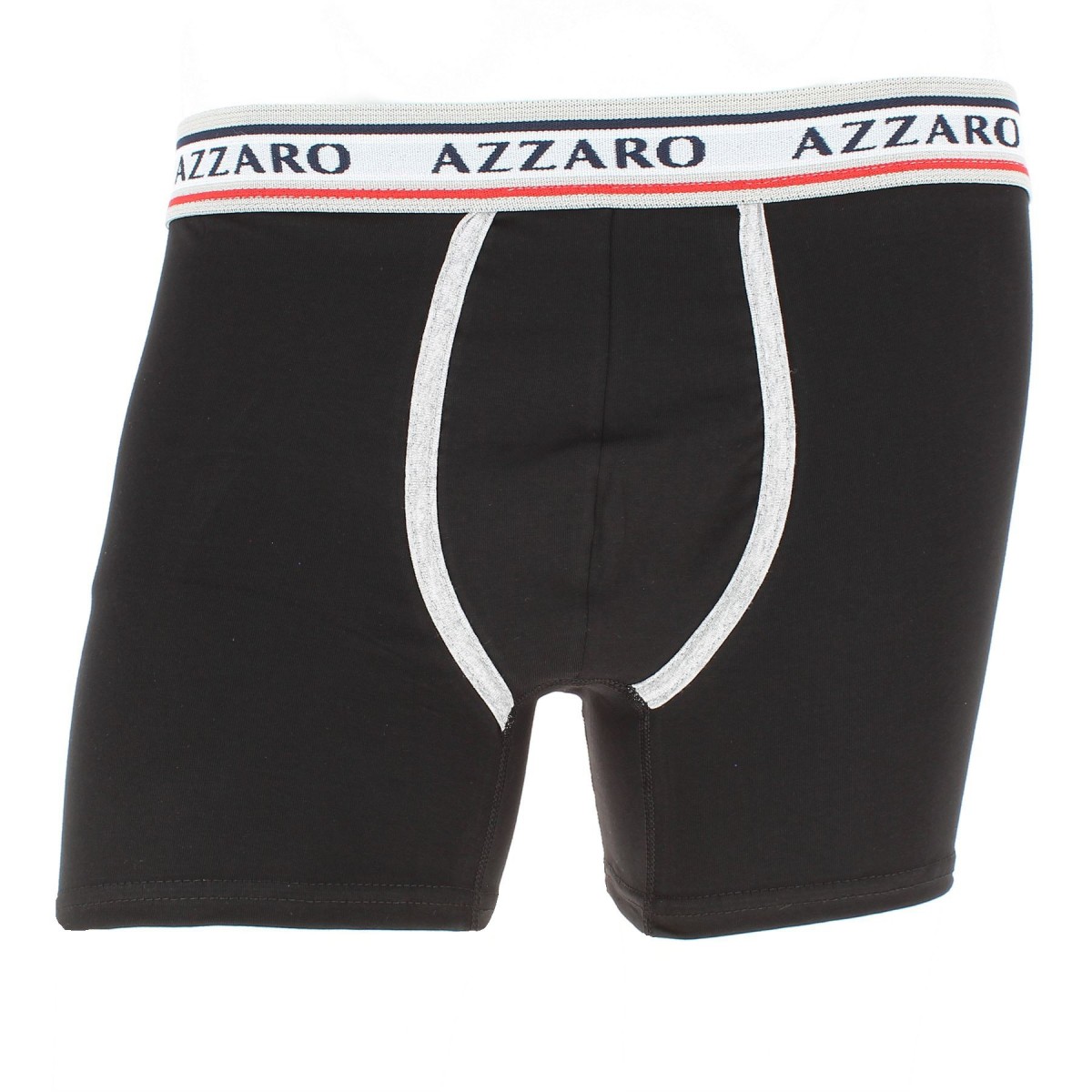 caleçon homme pas cher Boxers AZZARO Coton stretch, noir, blanc, gris, rouge ou marine,  ceinture élastique matiere-noble